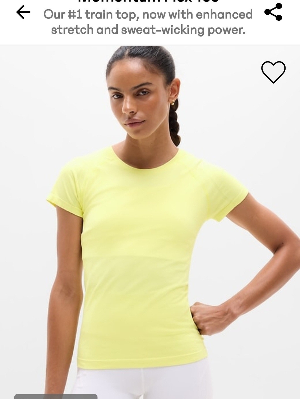 Athleta Women’s Short-Sleeve Performance Tee in Spark Yellow. NWT Size XL